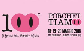 Porchettiamo 2018: das Festival der italienischen Porchetta in San Terenziano Umbrien Italien
