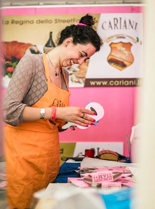 Cariani, the best umbrian porchetta, at Porchettiamo 2018, San Terenziano, Umbria, Italy