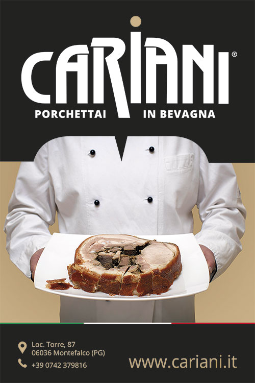 Porchetta Cariani nouvelle nouvelle identité de marque Bevagna, Ombrie, Italie