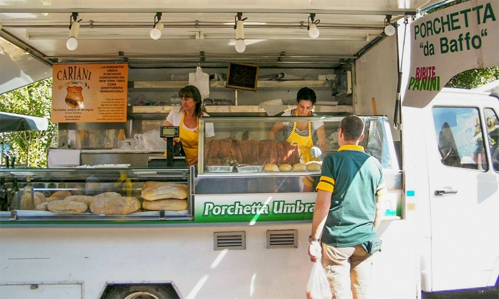 Wo man Carianis Porchetta probieren kann